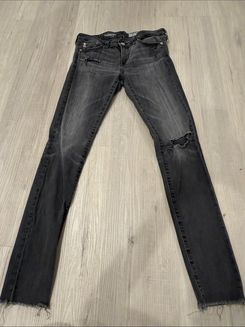 AG Adriano Goldschmied Women's Washed Black Skinny Jeans